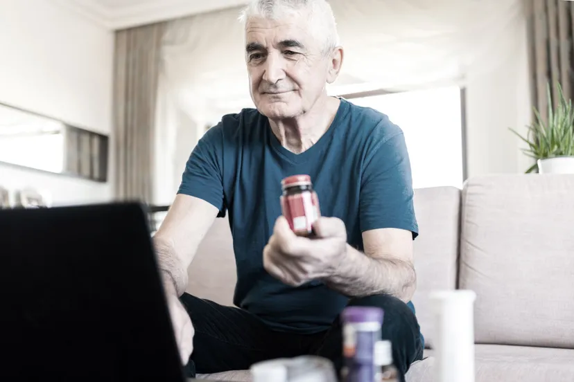 digivitaler man laptop medicijnen opzoeken 1