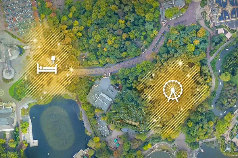 nieuw hotel en vernieuwd themagebied efteling luchtfoto