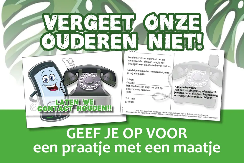 poster praatje met een belmaatjea