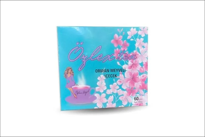 afslankthee ozlex tea theezakje blauw met roze bloemen