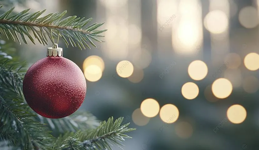 pngtree-close-up-of-red-christmas-ornaments-hanging-on-green-pine-tree-image_16376586