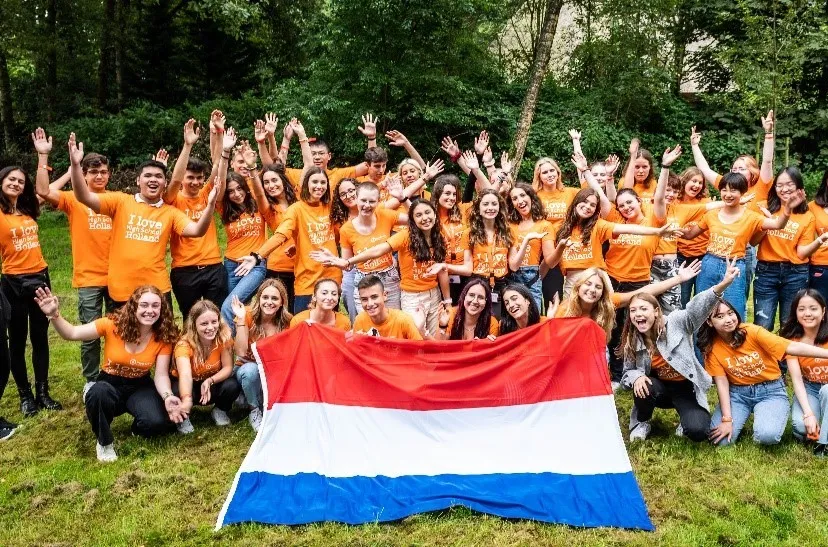 foto vlag uitwisseling studenten