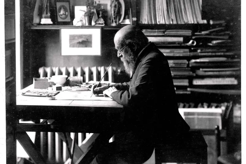 pierre cuypers aan werktafel stedelijk museum roermond