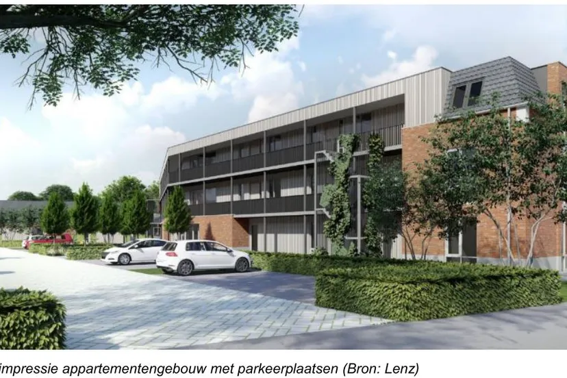 231129 impressie dierenparkje volkel appartementengebouw met parkeerplaatsen