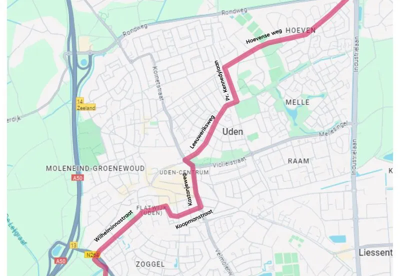uden route 100