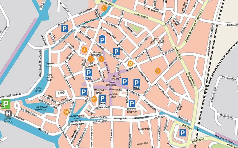 kaart binnenstad meppel