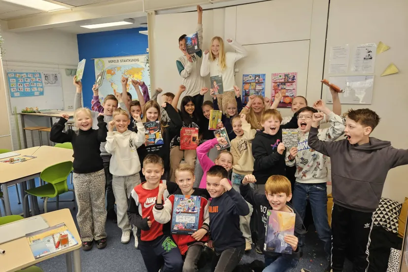 meppel groep 6 de ijsvogel blij met winst leesvreters