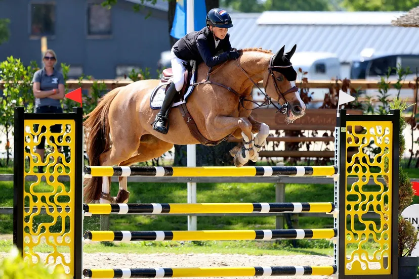 CSIO Tim ten Berg secuur over een hindernis Foto Hans Khoe