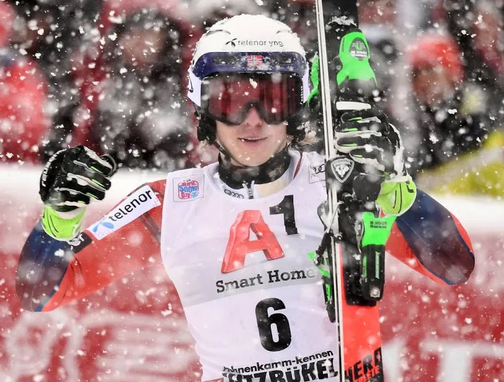 kristoffersen verslaat hirscher op slalom
