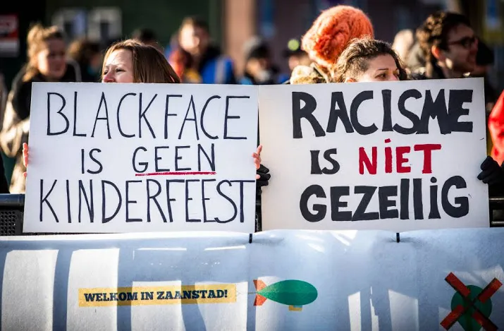 anti pietgroep kozp protesteert in leeuwarden