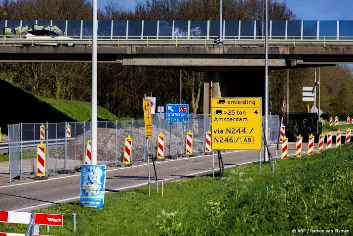 anwb ziet al eerste vertraging door werk aan brug a7