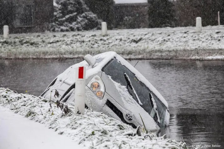 autos blijven van spekgladde wegen slippen