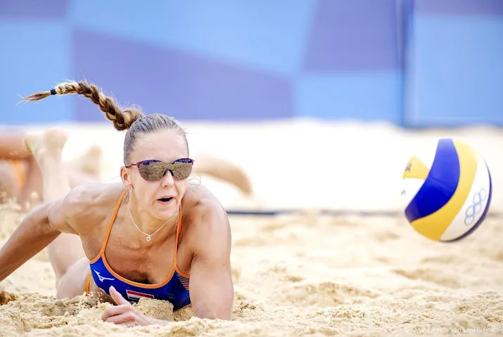 beachvolleybalsters stam en schoon verliezen in kwartfinale