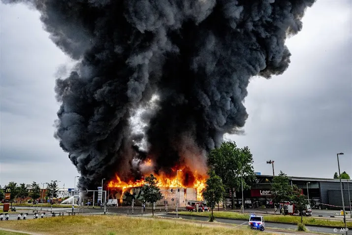 brandweer klaar met nablussen brand in loods rotterdam