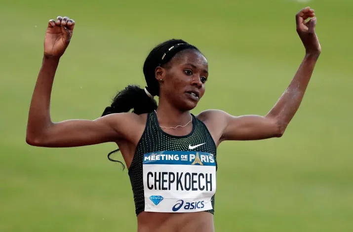chepkoech ruim onder wereldrecord 3000 steeple
