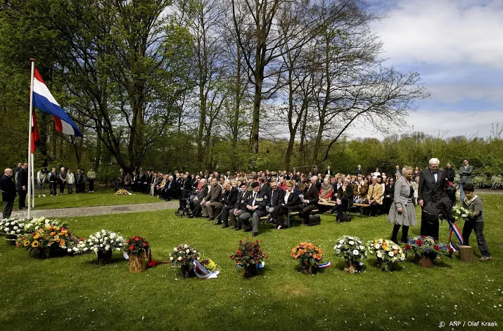 dachauherdenking bij monument in amsterdamse bos zonder publiek
