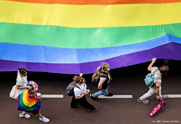 deelnemers pride walk demonstreren voor meer gelijkheid lhbtiers