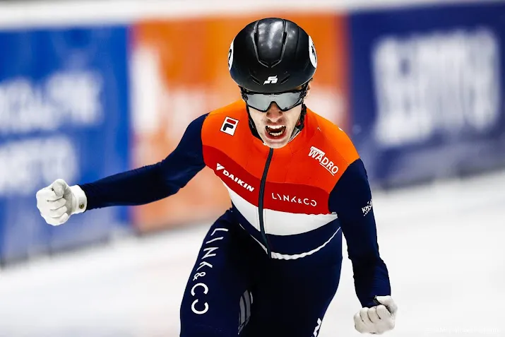 derde wereldbekerzege op rij shorttracker van t wout