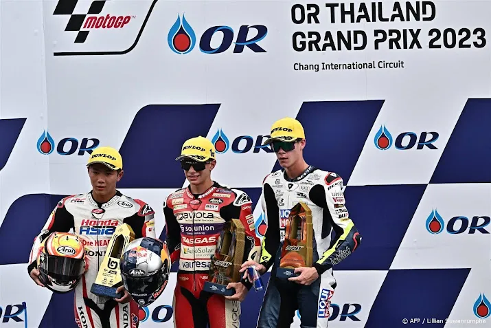 eerste podiumplaats motorcoureur veijer 18 in moto3 in thailand