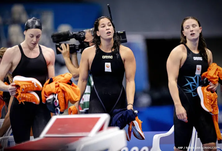 estafettezwemsters grijpen weer naast medaille op 4100 vrij