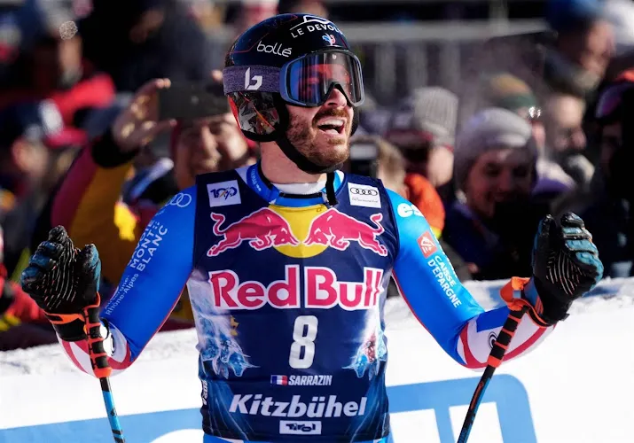 franse skier sarrazin wint ook tweede afdaling in kitzbuhel
