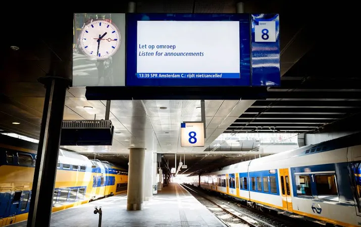 geen treinen rond rotterdam door storing