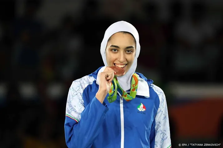 gevluchte iraanse olympisch medaillewinnares in eindhoven