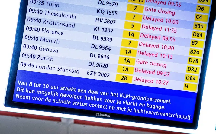 grondpersoneel klm gaat zondag weer staken