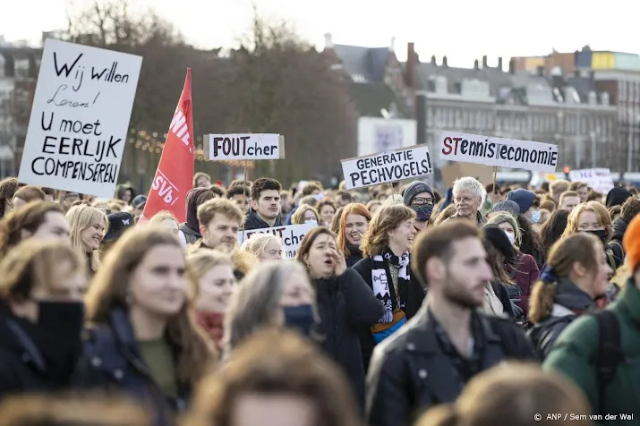grote animo voor betoging voor meer compensatie leenstelsel