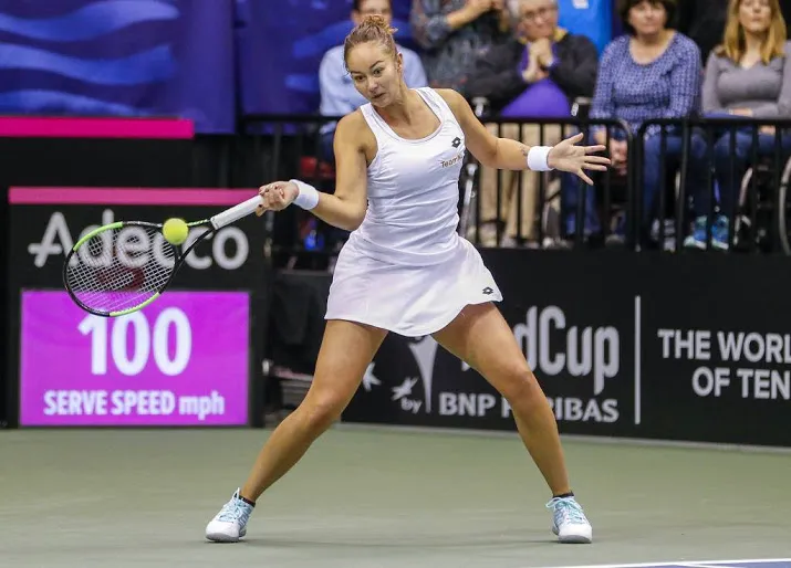 kerkhove als eerste de baan op in fed cup