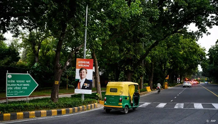 koningspaar aangekomen in new delhi
