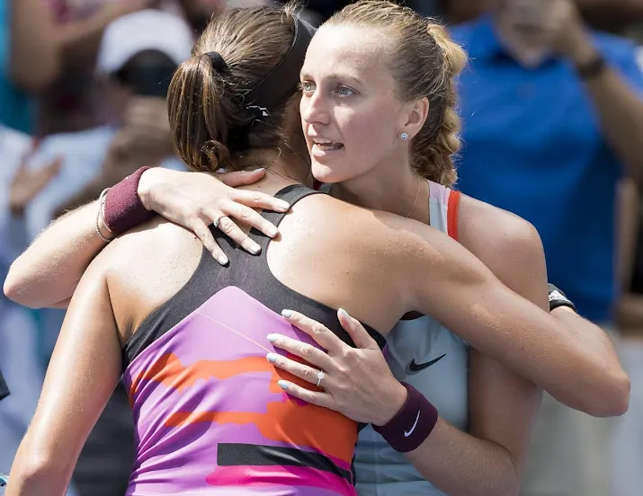 kvitova overleeft wedstrijdpunten en verslaat muguruza op us open