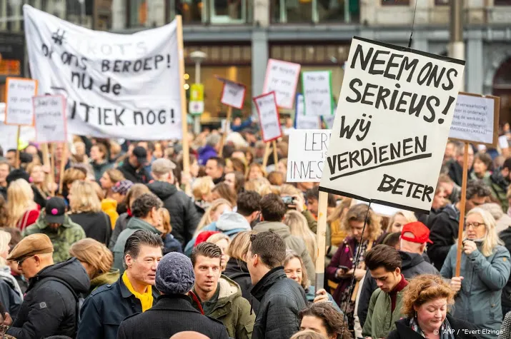 leraren in groten getale naar tweede kamer