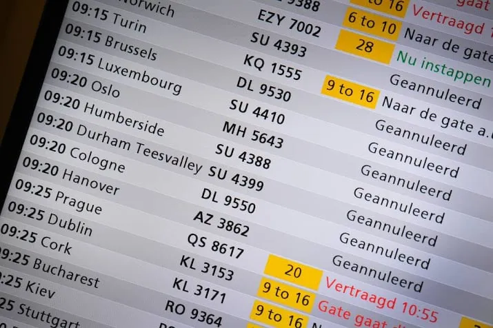 meer vluchten geannuleerd op schiphol