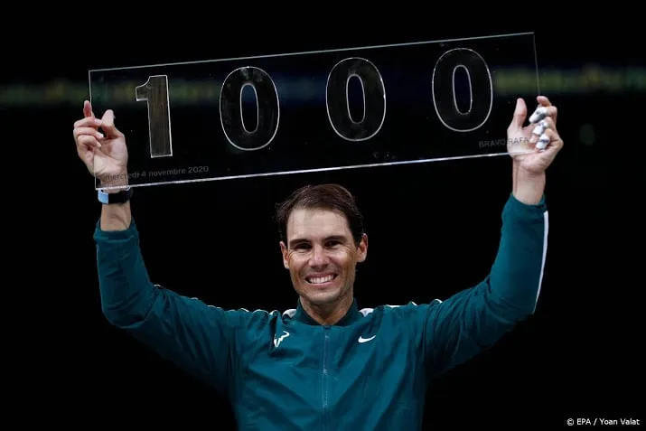 nadal boekt duizendste zege in rijke tenniscarriere