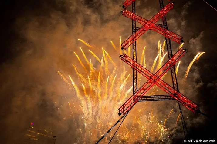 nationaal aftelmoment jaarwisseling op museumplein in amsterdam