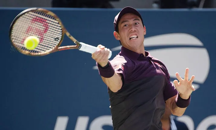 nishikori voor derde keer bij laatste acht
