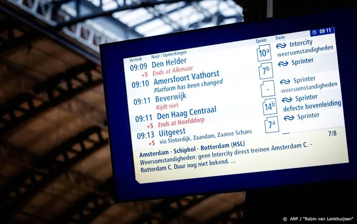 nog geen stormdienstregeling treinverkeer op zondag