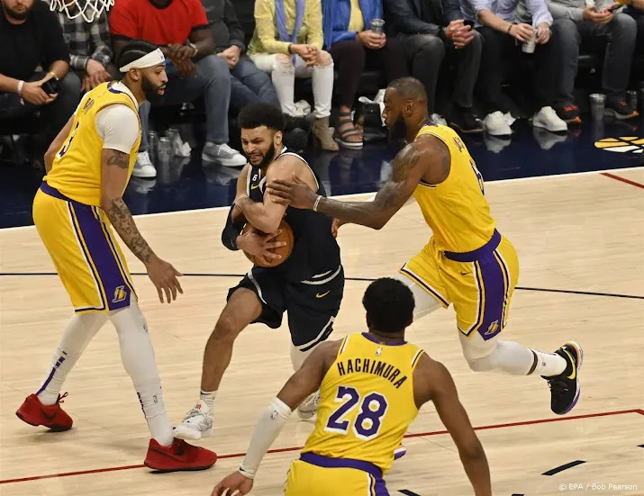 nuggets winnen ook tweede wedstrijd tegen lakers in play offs nba