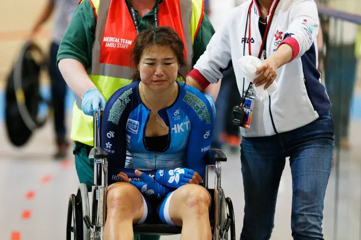 omnium stilgelegd na ongeval op wielerpiste