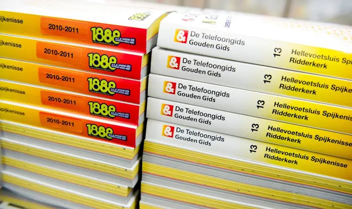 papieren telefoongids houdt op met bestaan