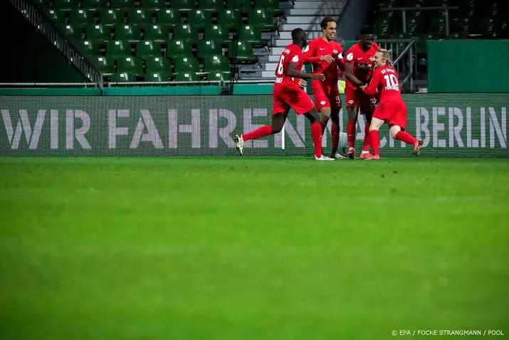 rb leipzig naar bekerfinale na zege in verlenging op bremen