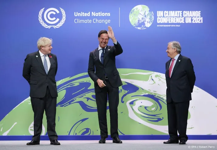 rutte aangekomen op klimaattop in glasgow