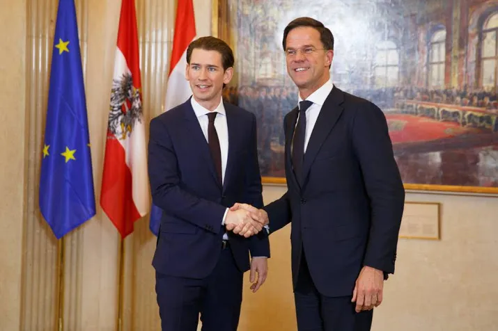 rutte op een lijn met kurz over europa