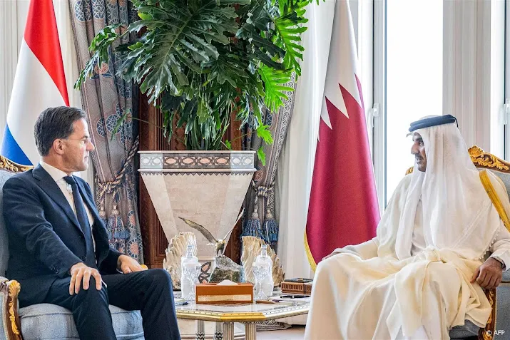 rutte reist van qatar naar israel voor gesprek met netanyahu
