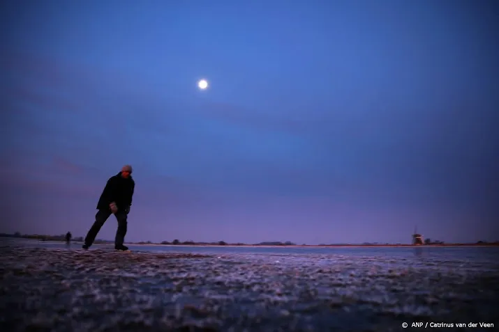 schaatsen op natuurijs in winterswijk na koude nacht