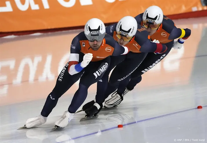 schaatsers grijpen naast wk medaille op ploegachtervolging