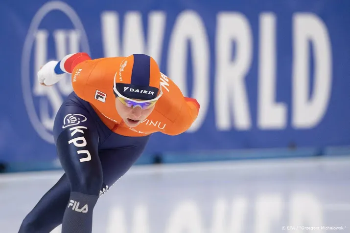 schaatsster visser grijpt mis goud blondin