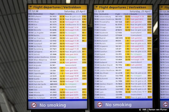 schiphol geen nieuwe annuleringen door staking van zaterdag