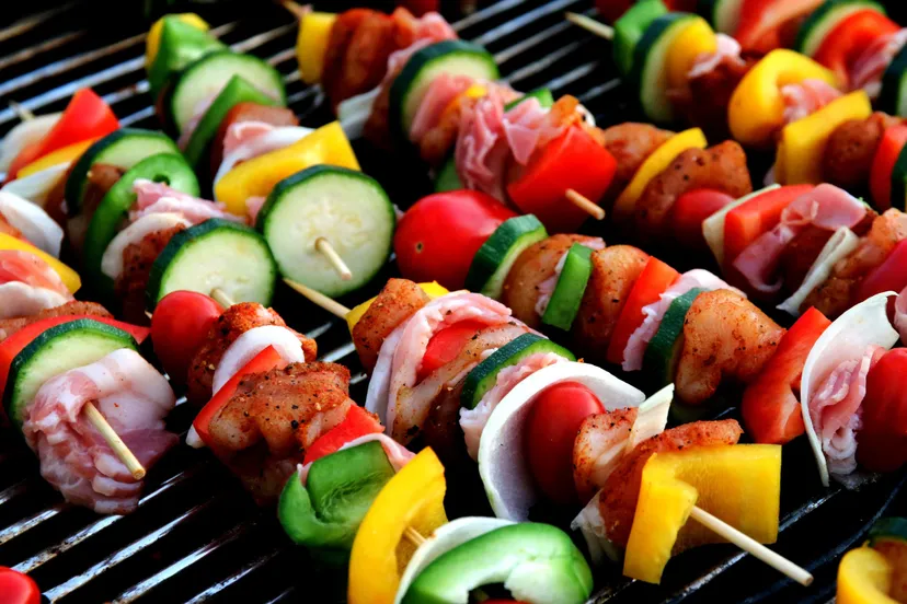 shish kebab meat skewer vegetable skewer meat products 53148